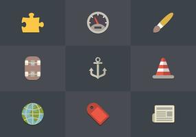 Gratis Flat Icon Set 09 Vector