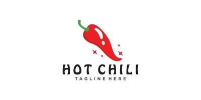 pittig Chili logo icoon vector rood peper logo sjabloon premie vector