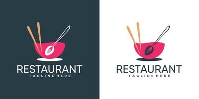 voedsel resto logo ontwerp voor bedrijf of persoonlijk met creatief element vector