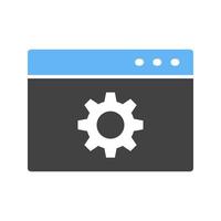 web optimalisatie glyph blauw en zwart icoon vector