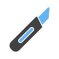 scalpel glyph blauw en zwart icoon vector