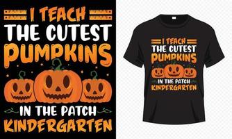 ik onderwijzen de schattigste pompoenen in de lap kleuterschool - gelukkig halloween t-shirt ontwerp. leraar t-shirt ontwerp voor halloween dag. afdrukbare halloween vector ontwerp van pompoen en studie elementen.