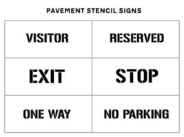 bestrating weg teken belettering verstuiven stencils uitknippen sjabloon verzameling vector