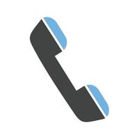 telefoontje glyph blauw en zwart icoon vector
