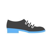 formeel schoenen glyph blauw en zwart icoon vector