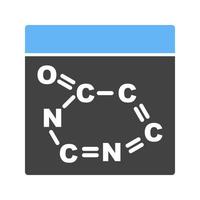 chemisch formule glyph blauw en zwart icoon vector