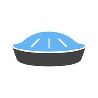 pompoen taart glyph blauw en zwart icoon vector