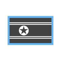 noorden Korea glyph blauw en zwart icoon vector