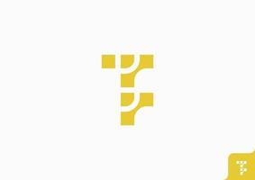 brief tf logo ontwerp vlak minimalistische concept vector