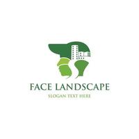 hoofd menselijk landschapsarchitectuur illustratie logo vector