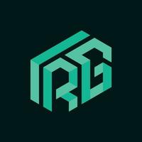 brief rg blok meetkundig modern logo vector