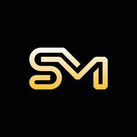 brief sm monogram meetkundig modern logo vector