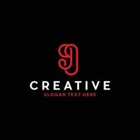 9 aantal lijn modern creatief logo vector