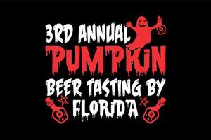 3e jaar- pompoen bier proeverij door Florida, halloween t-shirt ontwerp vector