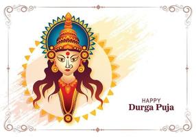 gelukkig navratri viering Aan durga puja mooi gezicht kaart achtergrond vector