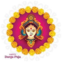 mooi decoratief gelukkig durga puja Indisch festival kaart achtergrond vector