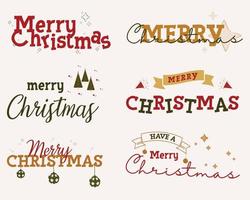 vrolijk Kerstmis typografie belettering insigne, ansichtkaart, uitnodiging, groet kaart en geschenk. vector