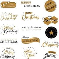 vrolijk Kerstmis typografie belettering insigne, ansichtkaart, uitnodiging, groet kaart en geschenk. vector