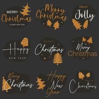 vrolijk Kerstmis typografie belettering insigne, ansichtkaart, uitnodiging, groet kaart en geschenk. vector