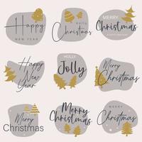 vrolijk Kerstmis typografie belettering insigne, ansichtkaart, uitnodiging, groet kaart en geschenk. vector