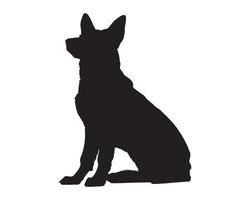 Duitse herder hond silhouet vector illustratie