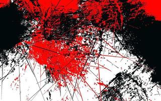 abstract grunge structuur plons verf zwart, rood en wit achtergrond vector