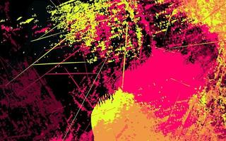 abstract grunge structuur plons verf zwart, roze en geel achtergrond vector