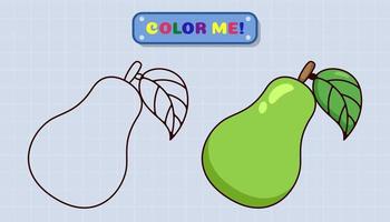 avocado kleur boek bladzijde komt met schetsen en kleur monsters voor kinderen en peuter- onderwijs. tekenfilm stijl illustratie vector
