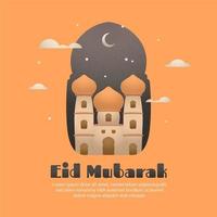 korrelige schaduw eid mubarak groet poster of banner vector