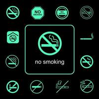 niet roken icon set vector