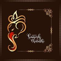 gelukkig ganesh chaturthi festival viering groet kaart vector