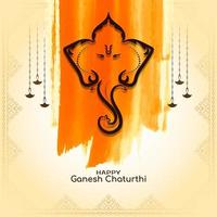 gelukkig ganesh chaturthi festival viering groet kaart vector