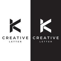 abstract eerste logo brief k met monogram concept. logos kan worden gebruikt voor ondernemingen, bedrijven en anderen. vector
