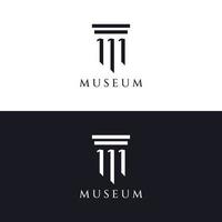 musea, museum kolommen, museum lijnen, museum pijler logo's. musea met minimalistische en modern concepten. logos kan worden gebruikt voor bedrijven, musea en ondernemingen. vector