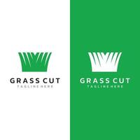 natuurlijk groen gras, weide, en gemaaid gras element logo in voorjaar vector logo ontwerp sjabloon.