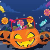 Halloween trick or treat-achtergrond vector