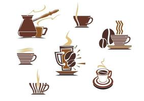 koffie en thee symbolen en pictogrammen vector