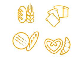 brood en gebakje pictogrammen of symbolen vector