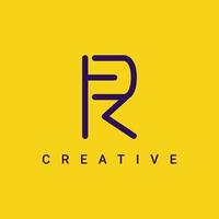 r brief icoon symbool logo ontwerp, minimalistische en creatief lijn type logo vector ontwerp