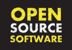 Open bron software schrijven tekst Aan zwart schoolbord. vector illustratie