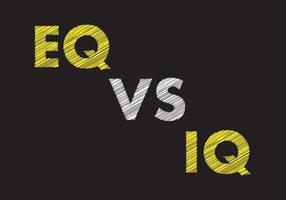 eq vs iq schrijven Aan zwart schoolbord. symbool van de vergelijking tussen emotioneel intelligentie- en de intelligentie- quotiënt. vector