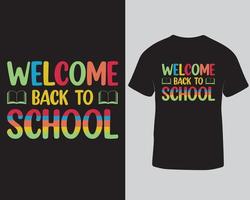 Welkom terug naar school- t-shirt ontwerp. kinder tuin t-shirt ontwerp sjabloon pro downloaden vector