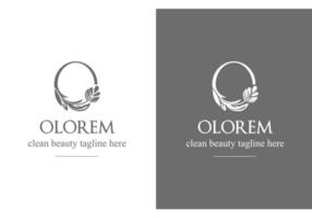 logo in de het formulier van de brief O met decoratief bloemen ontwerp. sjabloon vector