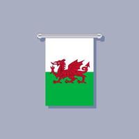 illustratie van Wales vlag sjabloon vector