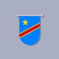 vlag van de democratische republiek congo vector