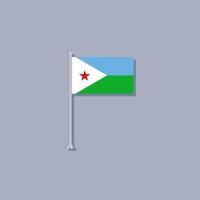 illustratie van Djibouti vlag sjabloon vector