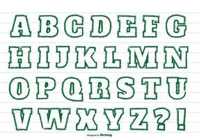 Groene Crayon Stijl Alfabet Set vector