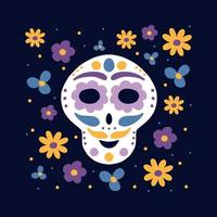 dia de muertos. de dag van de dood. schedel met ornamenten voor de dag van de dood. vector illustratie.