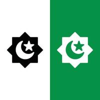 Islamitisch halve maan ster vector icoon logo in glyph stijl