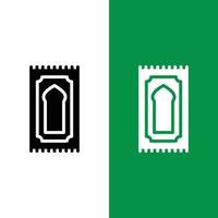 Islamitisch gebed mat vector icoon logo in glyph stijl